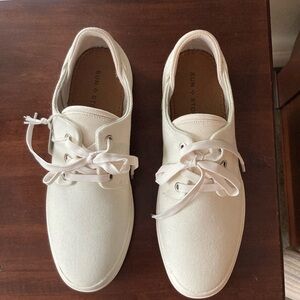 Sun & Stone men’s size 8.5 kiva white canvas lace up oxfords NWT